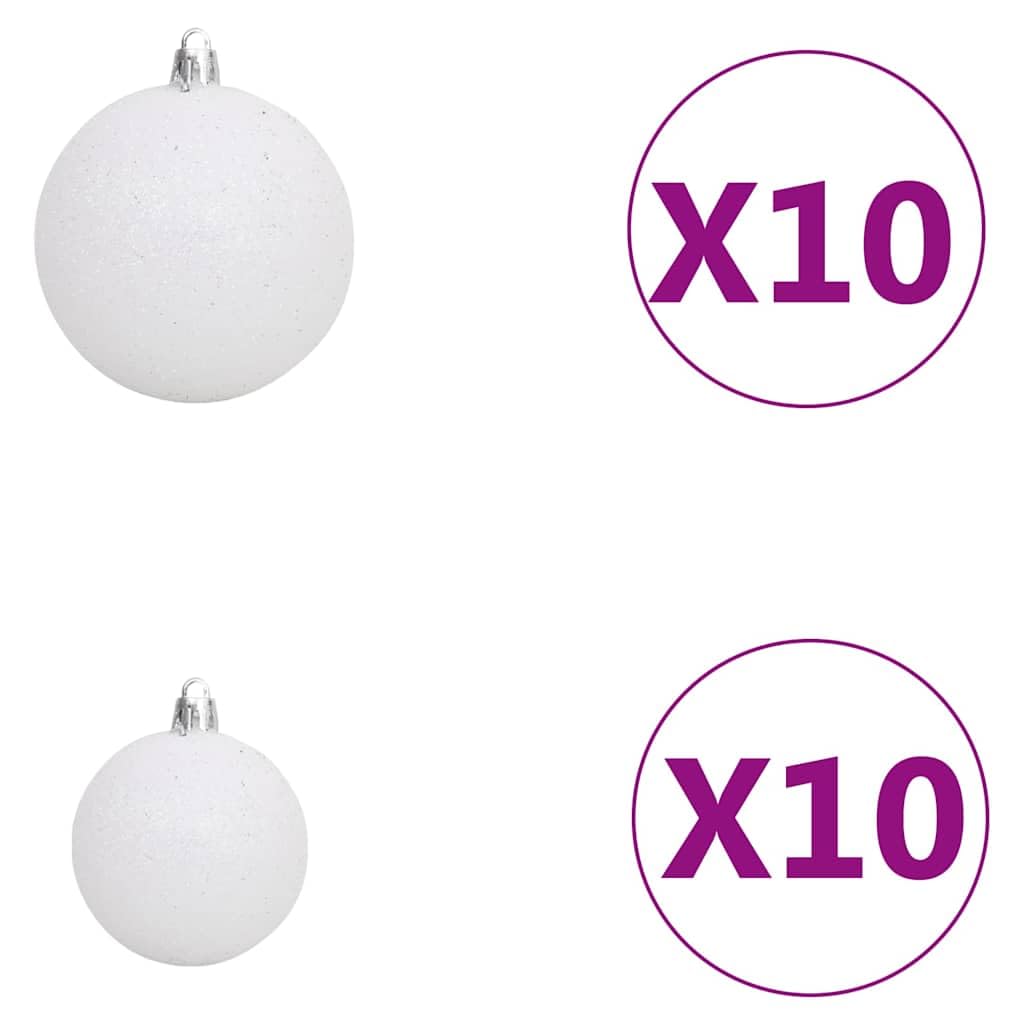 Home tools - Árbol de Navidad artificial con luces LED y bolas, 240 cm, color verde