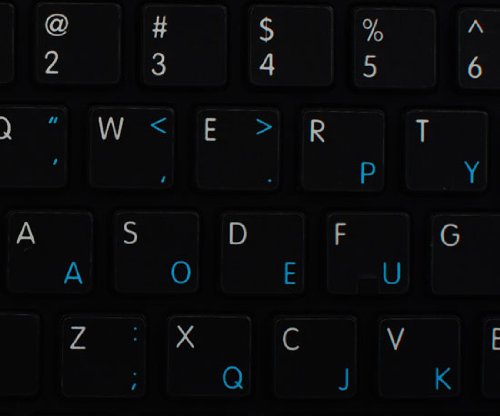 Mac Ns Dvorak - English Non-Transparent Keyboard Stickers Black Background For Desktop, Laptop And Notebook #TOP4