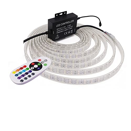 Tira de luces LED RGB 5050 para decoración interior del hogar con kit remoto de 24 teclas