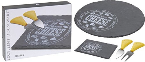 Mazali Ko Serv 210000150 Plato Queso Slate Natural, Piedra, Multicolor