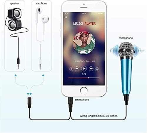 Mini Portable Vocal Microphone for Mobile Phone, Computer, Tablet, Recording Chat and Singing(Blue)
