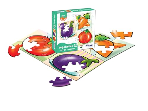 Image of Frank Travel Time, The Jungle, On Road, Animals, Fruits & Vegetables Jigsaw Puzzle for Kids for Age 3, 4, 5, 6, 7 | Brain Booster Educational Fun Toys | Combo of 6 - Set of 3, Gifts for Girls & Boys