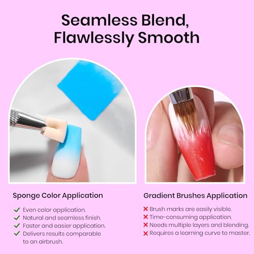 Image of Beetles 150Pcs Soft Nail Sponges for Ombre, Colorful Nail Sponge with Grabbing Pen, Blooming Nails Art Brushes, Gradient Manicure DIY Tools, Professional Accessories Supplies for Home and Salon Use