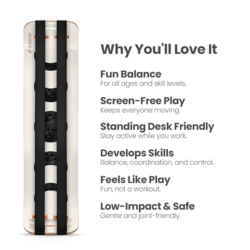 Image of GIBBON SlackBoard, Balance Board Kids & Adults, Slackline Balance Trainer | 1 & 2 Line Options, Slack Board, Core Workout Equipment, Home Gym Training, Standing Desk Exercise, Yoga, Agility, Pilates