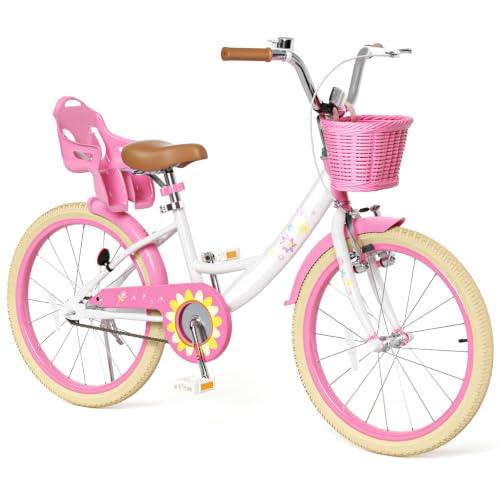 Image of Glaf Toddler Girls Bike for Age 2-9 Years 12 14 16 20 Inch | Kids Toddler Bike,Girls Bicycle,Doll Seat, Basket, Adjustable Seat, Bell,
