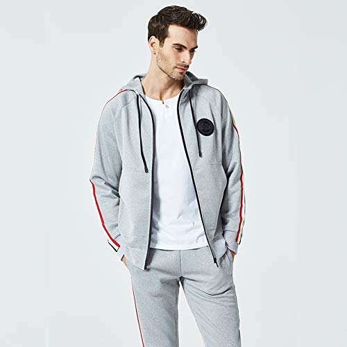 Men's Tracksuit 2 Piece Jacket & Pants Jogging Athletic Suit Casual Full Zip Sweatsuit, Gray-Xl #TOP1