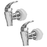 Natikon Push-Style Beverage Dispenser Spigots (2-Pack) Silver Replacement Spouts for Easy Pouring | Durable & Leak-Proof for Carafes and Drink Dispensers