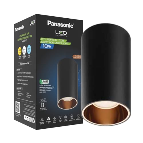 Image of Panasonic 18W Cylindrical Surface Spot Light, Rose Gold Reflector, Ceiling Light for Home with Rose Gold Reflector (Cool White - PDSM02187)