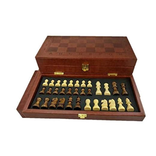 Schackuppsättning Schackbräde Vikande läder Schackuppsättningar Brädspel Roligt spel Schackmän Samling Bärbart brädspel ， 14.5Cm