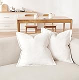 COCOPLOCEUS Luxurious Velvet Euro Shams Decorative Throw Pillow Covers 26x26 Set of 2 Solid Square Euro Pillow Shams for Sofa Couch Bedroom, Off White