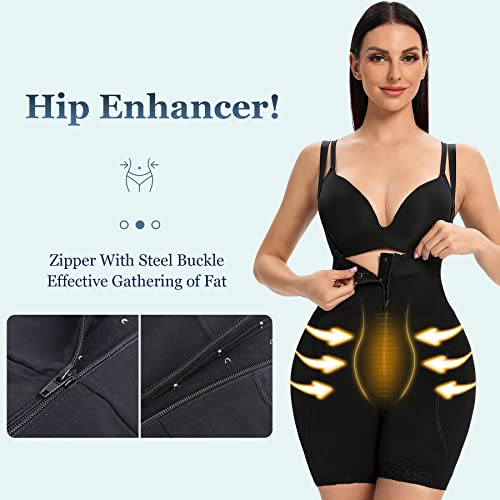 Eesim Women Shapewear Butt Lifter Shaper Panties With Tummy Control High Waist Hip Padded Enhancer Booty Lifter Shorts Black #TOP4