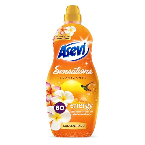 Asevi Suavizante para Ropa Sensations Energy - Suavizante Concentrado para Lavadora con Fragancia Energizante - Esencias Naturales - Suavidad Duradera para Todo Tipo de Tejidos - 60 Lavados