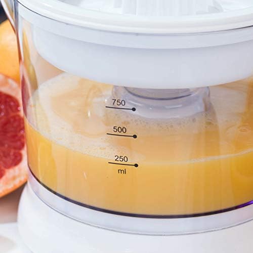 Progress EK3071P Electric Squeezer Citrus Juicer, Citric Fruit Press, Juice Extractor, 25W, Adjustable Pulp Filter, 750 ml Jug with Pouring Lip, Squeezes Various Fruits: Oranges, Lemons, Grapefruit