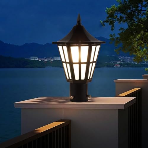 Image of SINOMAN Pillar Outdoor Main Gate Light and Fence Decorative Waterproof Post Lamp for Driveway Entrance Modern and Traditional Home (GL Hurricane, Pack of 1) Bulb Not Included