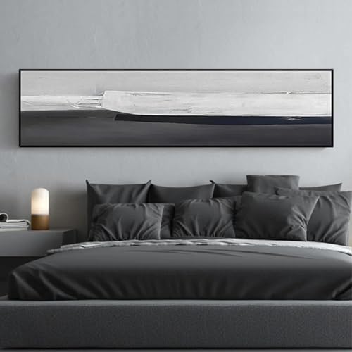Affiches géométriques noir et blanc 55x110 cm en toile