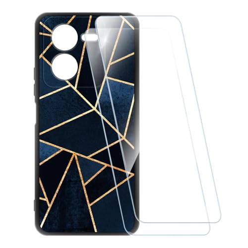 ESACMOT �v�����g�P�[�X + 2�������K���X�t�B���� Vivo Y100t 5G �Ƃ̌݊�������, �Ռ��z���\�t�g�J�o�[ HD�N���A (�X�g���C�v)