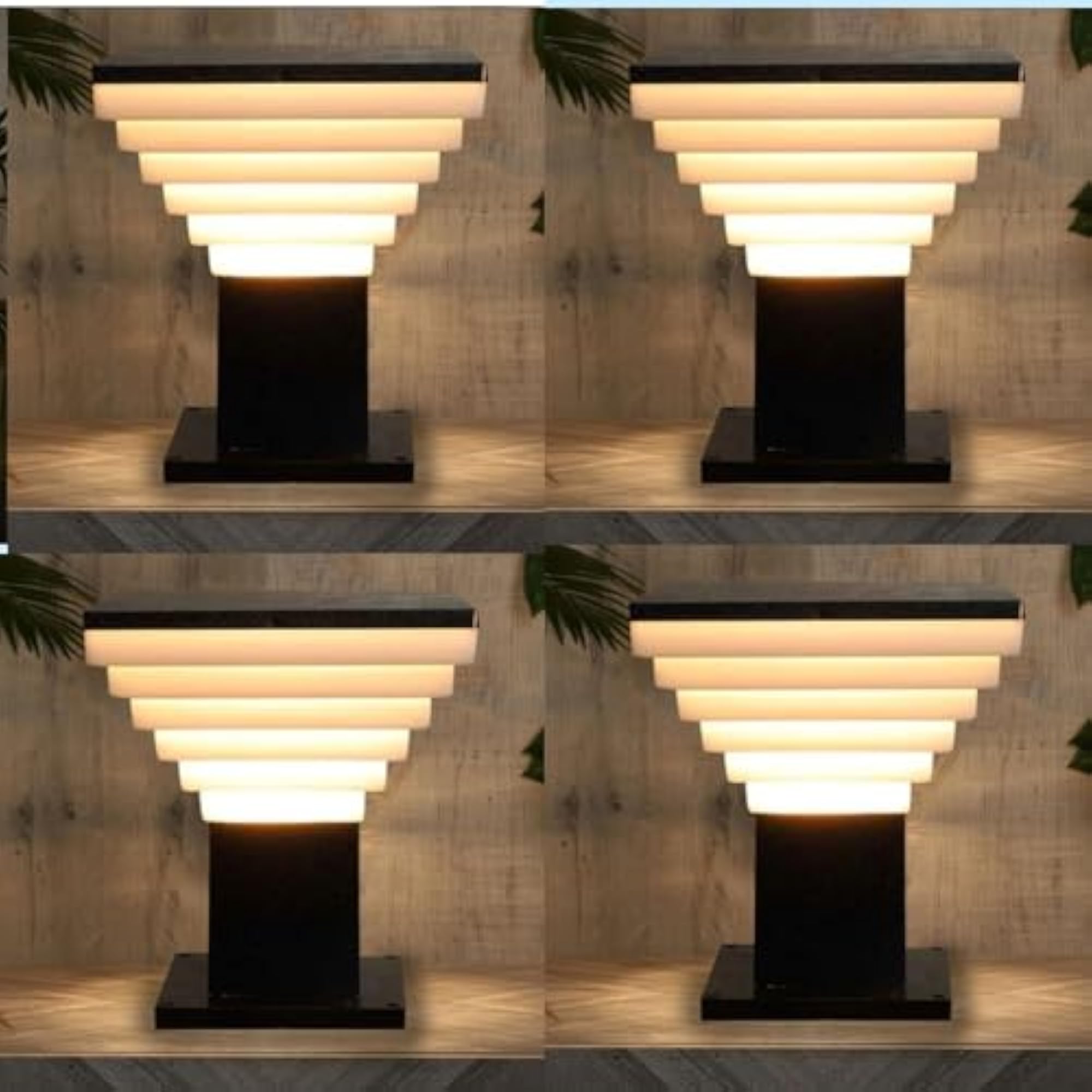 Metal Outdoor Gate Light for Pillar, Pack of 4