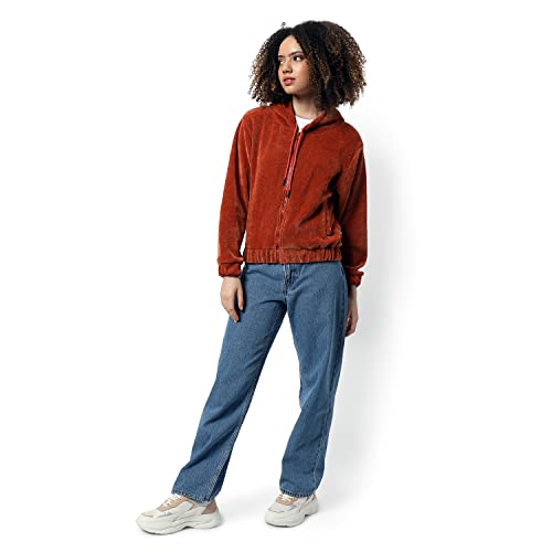 Image of Campus Sutra Women's Cotton Hooded Neck Sweatshirt