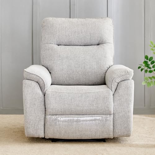 Image of Home Centre | Artise Fabric 1-Seater Recliner | Recliner Sofa for Living Room | Solid Wood | Grey | 1 Year Warranty