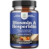 Diosmin Hesperidin 1000mg Complex for Adults - Bitter Orange Supplement for Varicose Veins Support, Leg & Feet Blood Health - Diosmin & Hesperidin Supplements from Citrus Aurantium - 60 Count