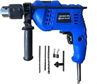850W Corded Hammer Drill, Electric Drill with Drill Bits, Variable Speed, 3000RPM, 13mm Metal Chuck, Chuck Key, Gauge Depth, Wood Steel Concrete