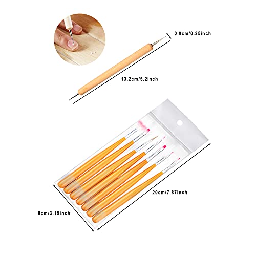Smilerain 3 Pieces Dappen Dish Acrylic Liquid Container Set Stainless Steel Acrylic Nail Containers, 7 Pieces Nail Art Brushes Cosmetic Makeup Tools And 5 Pcs Dotting Pens For Nail Art Tools #TOP2