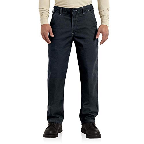 41iUUf6FmEL. SL500 Carhartt Men's Flame-Resistant Washed Duck Work Dungaree, Dark Navy, 38x32