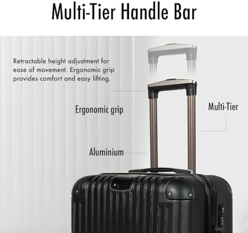 URBANlite Vertez 20"/24"/28" | 8-Wheel Spinner | TSA Lock | Expandable | Hard Case Luggage (Black, Carry-On 20-Inch) 2