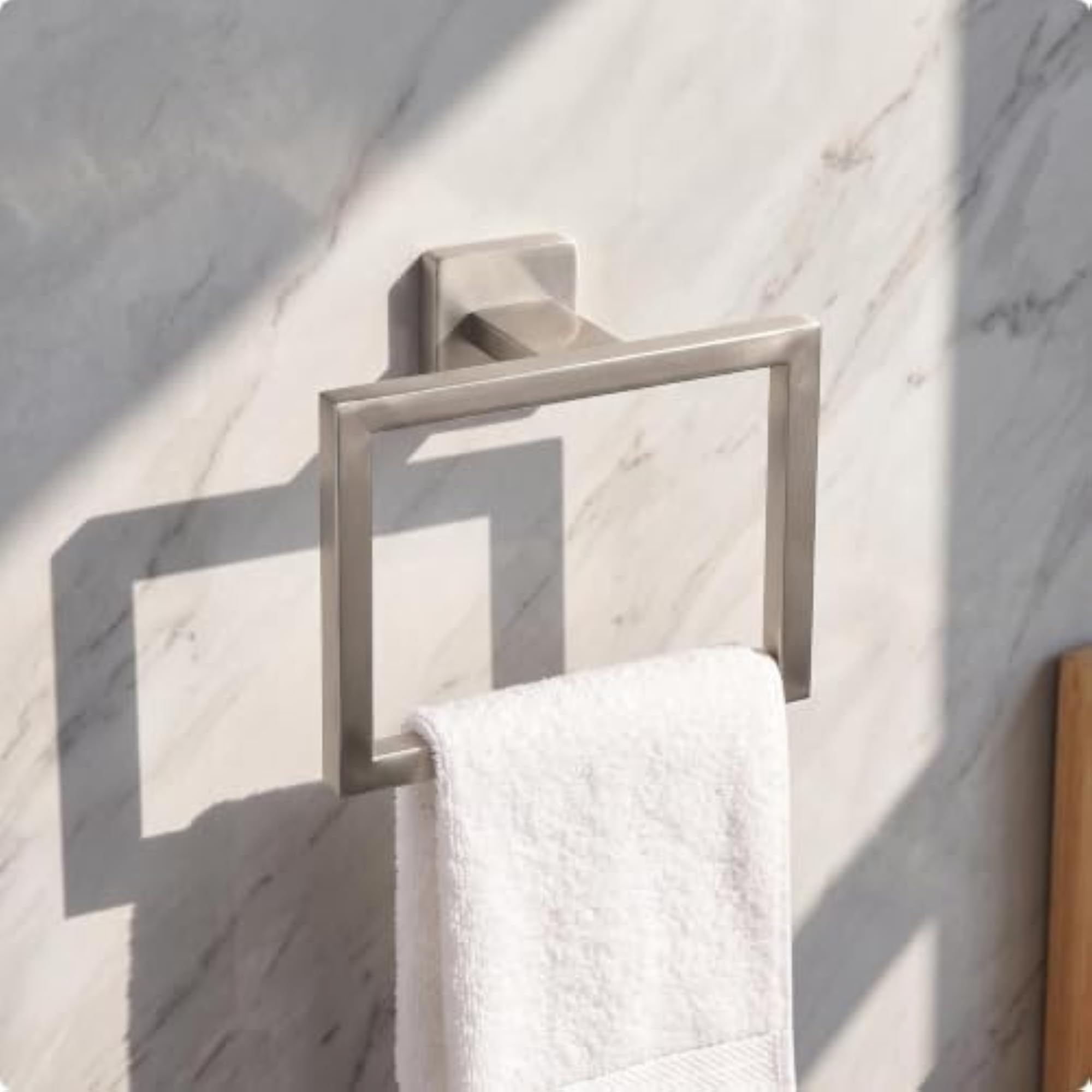 Hand Towel Holder with Square Base, Rustproof Design