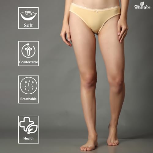 Image of Wearslim Premium Women Soft and Comfortable Women's Cotton Bikini No Show Panty | Ladies Invisible Breathable Briefs Soft Stretch Hipster Underwear