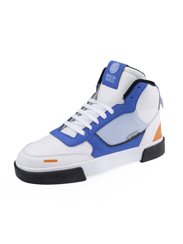 Bacca Bucci Hi-top Skyline SOARER Mens Sneakers - Gen Z Style Elevation White and Blue, UK 7 (B0D9D9MGJT) Amazon Price History, Amazon Price Tracker
