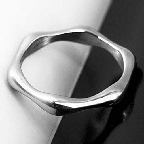 Anillo de bambú irregular de acero para llevar a diario en tus eventos especiales 2