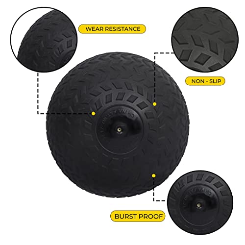 Image of DE JURE Fitness Rubber Dead Bounce Slam Ball Strength & Conditioning Cross Training, Exercise & Fitness, Core Training, Squats, Lunges & Plyometric, Slam Ball (12 Kgs),Black