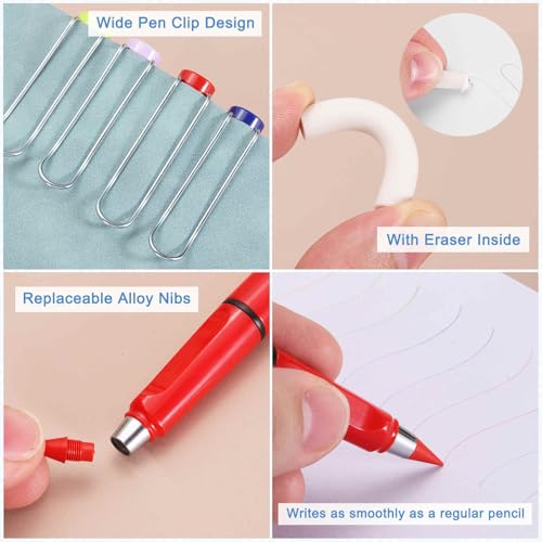 MECCANIXITY lápiz sin tinta reutilizable con borrador miniatura 3