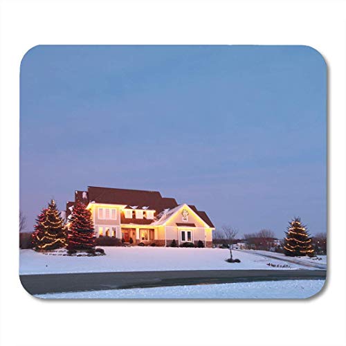 Preisvergleich Produktbild Mouse Pad House Weihnachtsbeleuchtung in Minnesota American Celebrate Dezember Display Mousepad für Notebooks, Desktop-Computer Mausmatten, Büromaterial
