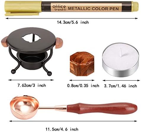 YIPLED Sealing Wax Kit, 728 Pcs Wax Seal Stamp Kit with Wax Seal Beads, 2 Pens, Wax Seal Warmer, Wax Stamp Spoon and Candles for Letter Sealing, Envelopes, Custom Invitations, 24 Colors