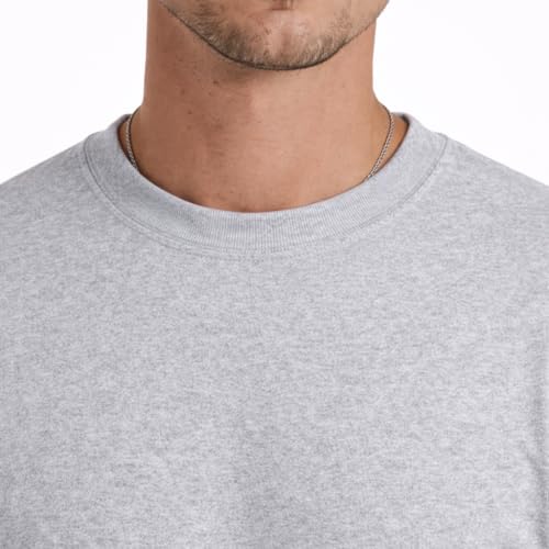 Image of Men's Oversized Round Neck Cotton T-Shirt for Men | Premium Soft Cotton Casual Loose Fit Half Sleeve Plain Tee Shirt
