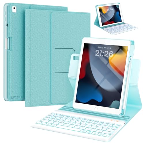 iPad 9th/8th/7th Generation Case with Keyboard 10.2 inch,360° Rotatable iPad Air 3 Pro 10.5-inch Case with Pencil Holder(2021/20