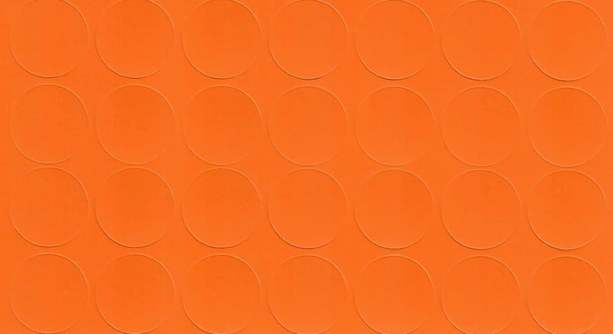 Orange 20mm Self-Adhesive Furniture Screw Hole Cover Caps 28 Pcs, Acrylic, Durable, Thin, Perfect for Shelves, Camlock, Confirmates, Egger Compatible