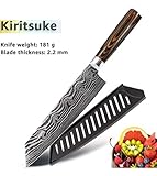 Kingstar Professional 8 Inch Chef Knife,Premium Japanese High Carbon Stainless Steel Kitchen Classic Chef's Knives Sharp Chefs Knife with Sheath Gift Box (Black Handle. White Blade)