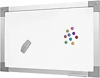 Quadro Branco Aço Magnético Moldura Mdf Soft Alumínio Prime STALO, 60x40
