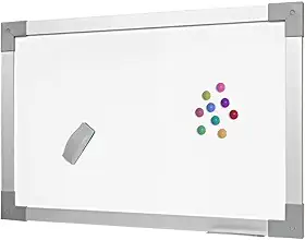 Quadro Branco Aço Magnético Moldura Mdf Soft Alumínio Prime STALO, 60x40