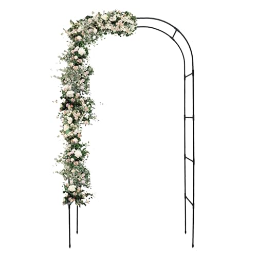 RUCOIN Garden Arch - 47 (L) * 94 (H) in, Arch Background Bracket, Wedding Arch, Thickened, Rust Proof, Suitable for Lawn Wedding, Garden, Holiday Decoration, Partie (Metal)