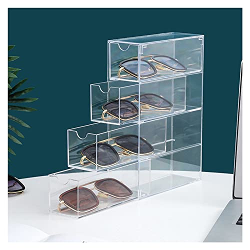 Boîte de rangement de lunettes transparente et empilable gain de place - 3