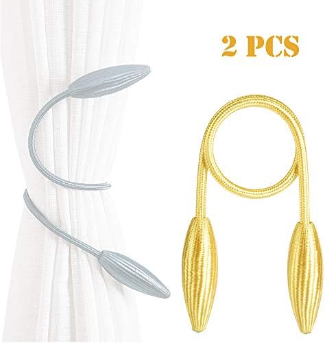 OEXEO 2 PCS Curtain Tiebacks Random Modelling Curtain Holdbacks Drapery Tie Backs,Decorative Rope Hook for Window Blackout and Sheer Panels No Need Punching (Beige) (B-#1)