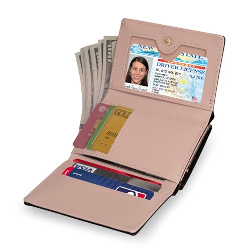 Image of JANKS Small Wallet for Women Mini Laser Card Holder Case Iridescent Holographic Purse with Coin Pocket for Girls Ladies