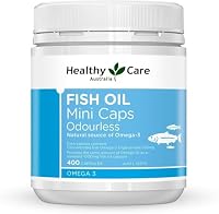Healthy Care Odourless Double Strength Fish Oil Mini Caps, 400 Capsules