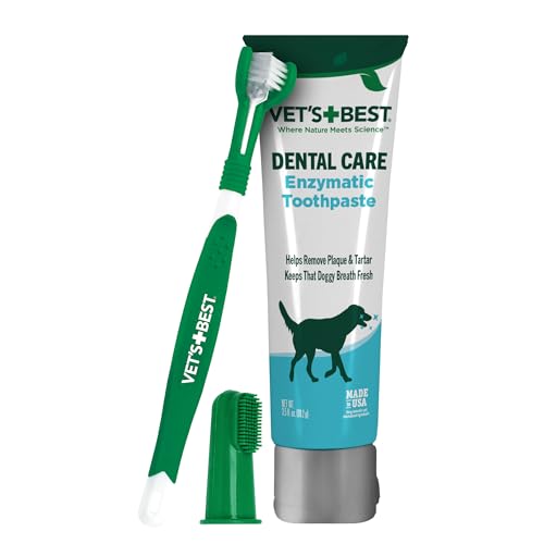 Vet's Best Dog Toothpaste & Dog Toothbrush, Dental Kit, Plaque Remover for Teeth, Whitens...