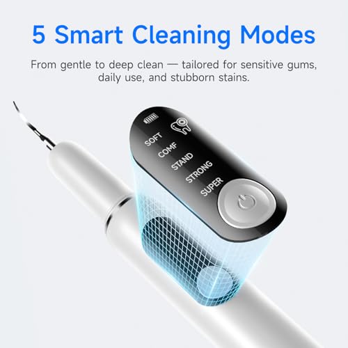 Image of Arvox Electric Teeth Whitening Kit - Instant Teeth Stain Remover, Teeth Tartar Plaque Remover with 5 Adjustable Mode & 3 Replacement Head, Tooth Cleaning Kit with LED for a Brighter Smile