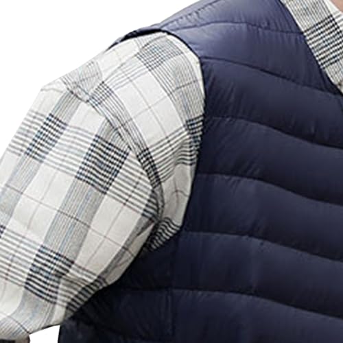 Maiyifu-GJ Men Collarless Padded Down Vest V-Neck Button Quilted Thicken Vest Coat Lightweight Winter Warm Sleeveless Jacket3